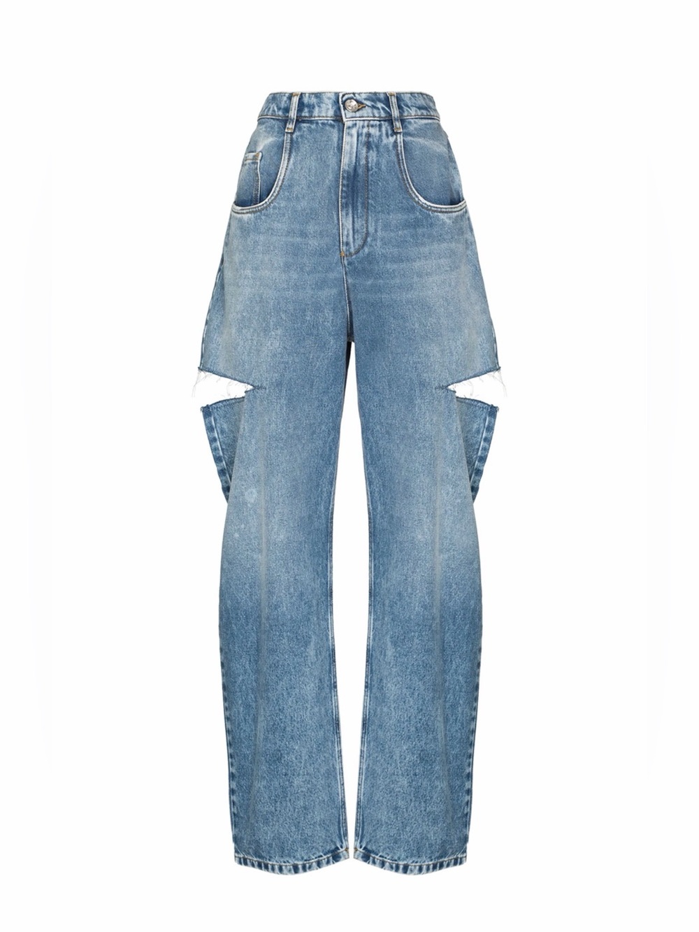 $895 MAISON MARGIELA CUT-OUT WIDE LEG  BLUE JEANS SIZE 40